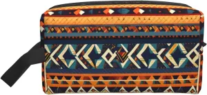African National Patterns Print Toiletries Makeup and Daily Essentials Large Capacity Zippered Storage Travel Bag