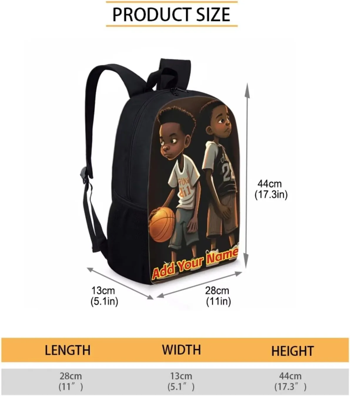 Afro Black Boys Blackpack with Lunch Box,African Basketball Brother Book Bag for Kids 8-12/10-12 American Student Bookbag Custom Name Primary Elementary School Bag Lunch Bag Pencil Case