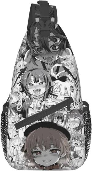 Ahegao Sling Backpack Chest Bag Crossbody Shoulder Bag Gym Cycling Travel Hiking Daypack For Men Women