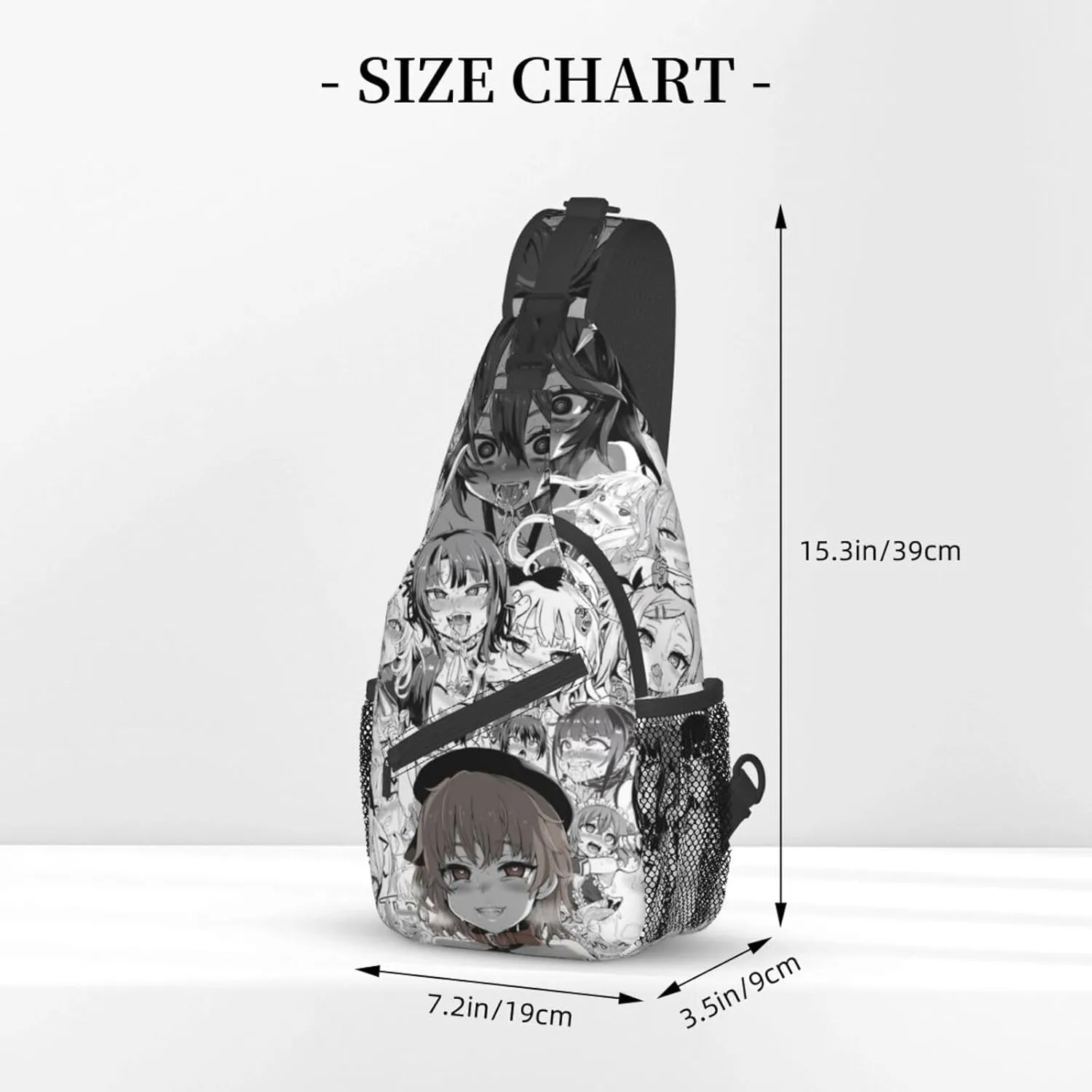 Ahegao Sling Backpack Chest Bag Crossbody Shoulder Bag Gym Cycling Travel Hiking Daypack For Men Women