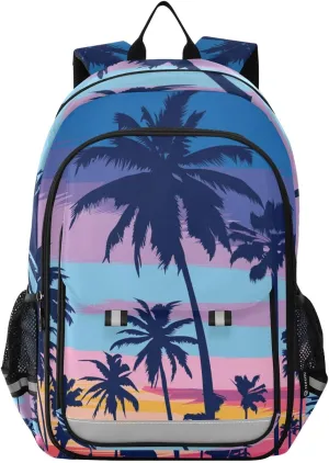 ALAZA Beach Palm Tree Rainbow Sky Laptop Backpack Purse for Women BookBags 17 inch School Bags Men Boys Girls Travel Casual Daypack
