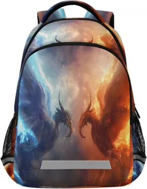 ALAZA Ice and Fire Phoenix Backpack for Boys Girls Students Elementary School Bag Kids Bookbag Travel Daypack