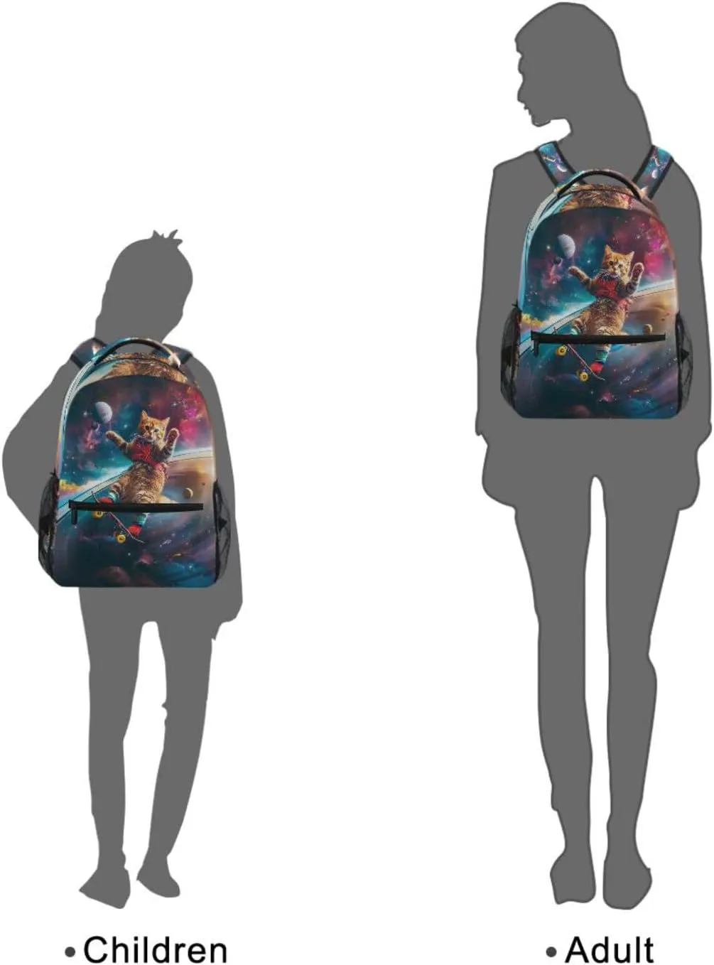 ALAZA Kids Backpack Astronaut Cats Galaxy Bookbag for Girls Boys Elementary School Bag Laptop Personalized Travel Daypack 3rd 4th 5th Grade Rucksack