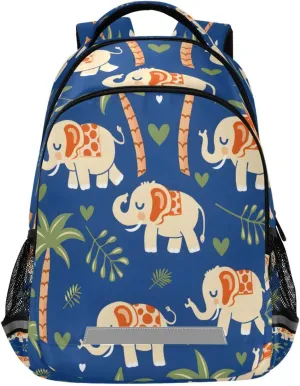 ALAZA Kids Backpack for Boys Girls,Elephants Tropical Palm Trees School Backpack Preschool Elementary Kindergarten School Bag Bookbag Travel Laptop Bag Casual Daypack