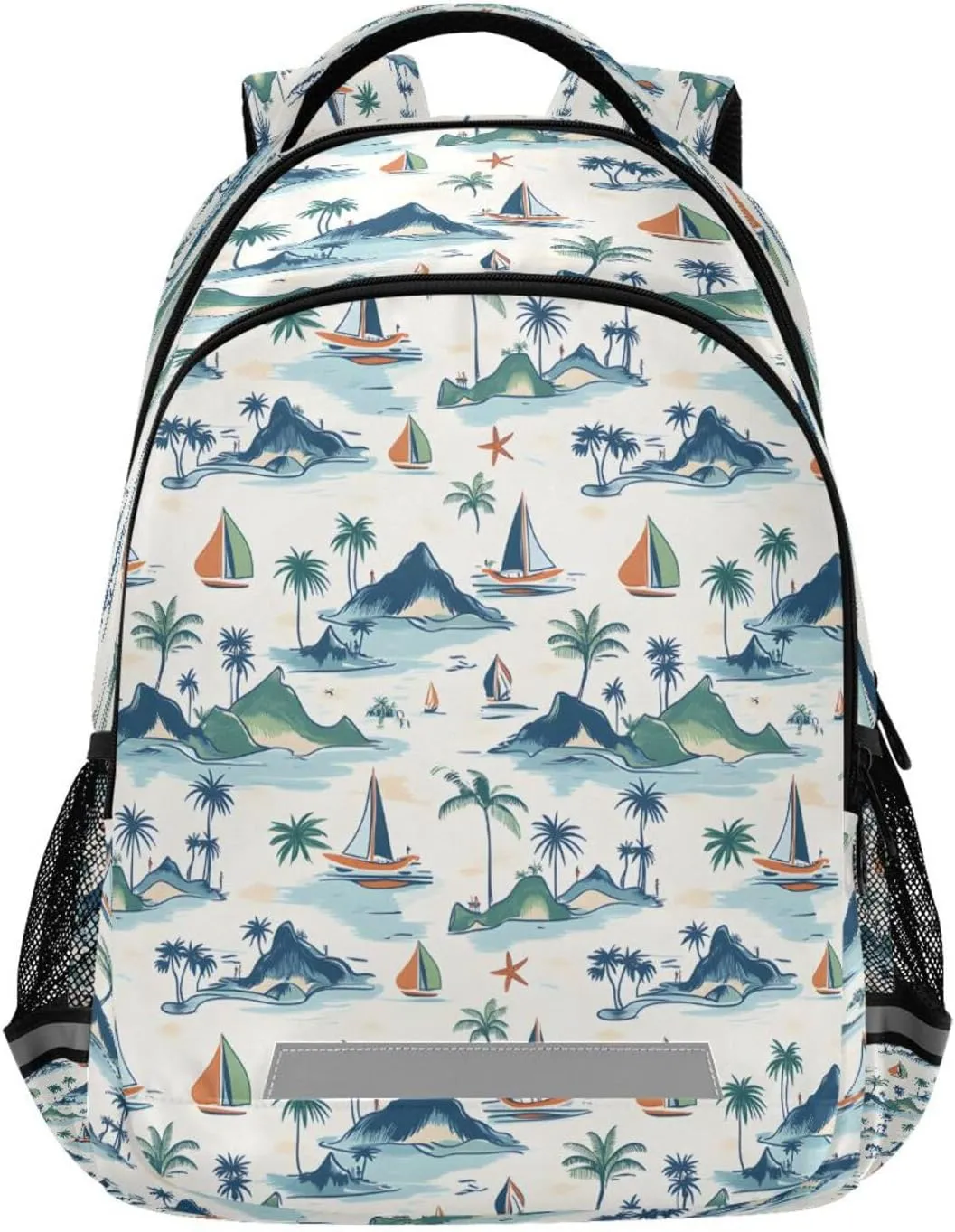 ALAZA Kids Backpack for Boys Girls,Palm Tree Sailboat Mountain School Backpack Preschool Elementary Kindergarten School Bag Bookbag Travel Laptop Bag Casual Daypack