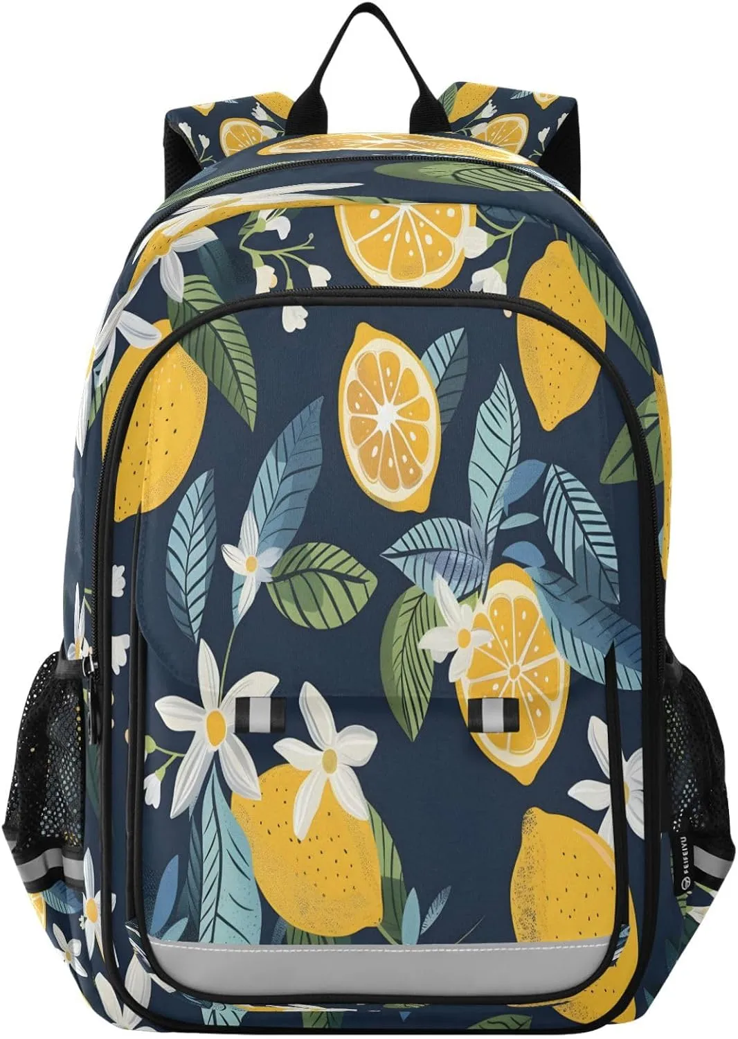 ALAZA Lemon Fruits Lemon Blooms School Backpacks Travel Laptop Bag Kids Bookbag for Girls Boys Teens Women Men