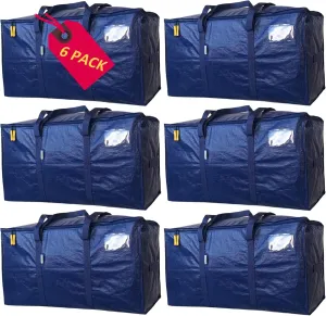 AlexHome Easy Moving Bags Heavy Duty,6 Pack, Extra Large Packing Bags for Moving,Stroage Bags for moving,Large Moving Bags for Clothes,Strong Durable Moving Bags with Handles,Moving Bags,Moving