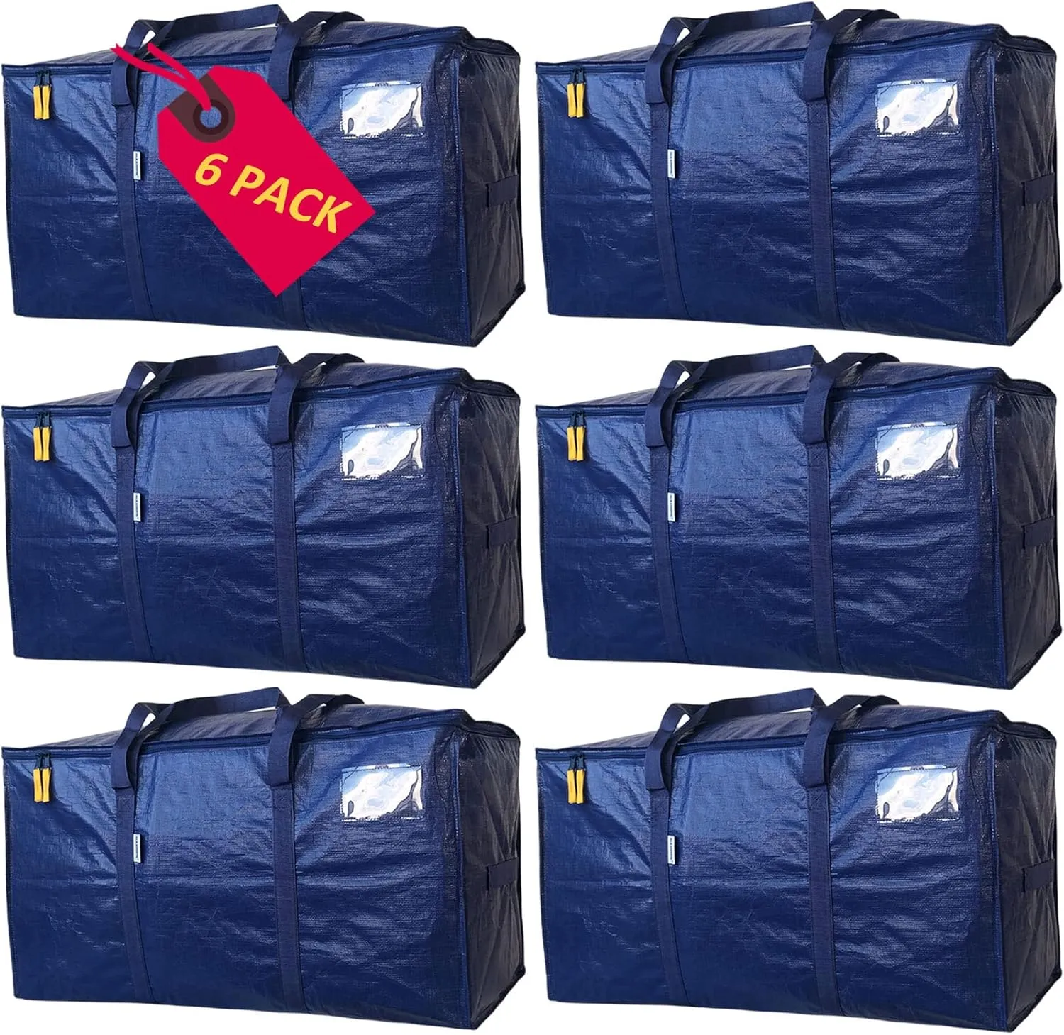 AlexHome Easy Moving Bags Heavy Duty,6 Pack, Extra Large Packing Bags for Moving,Stroage Bags for moving,Large Moving Bags for Clothes,Strong Durable Moving Bags with Handles,Moving Bags,Moving