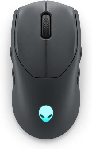 Alienware AW720M Tri-Mode Wireless Gaming Mouse - 2.4GHz Wireless, Bluetooth 5.1, 26,000 DPI, 8-Fully Programmable Buttons, Magnetic Snap Charging Adapter USB-A to USB-C Cable - Dark Side of The Moon