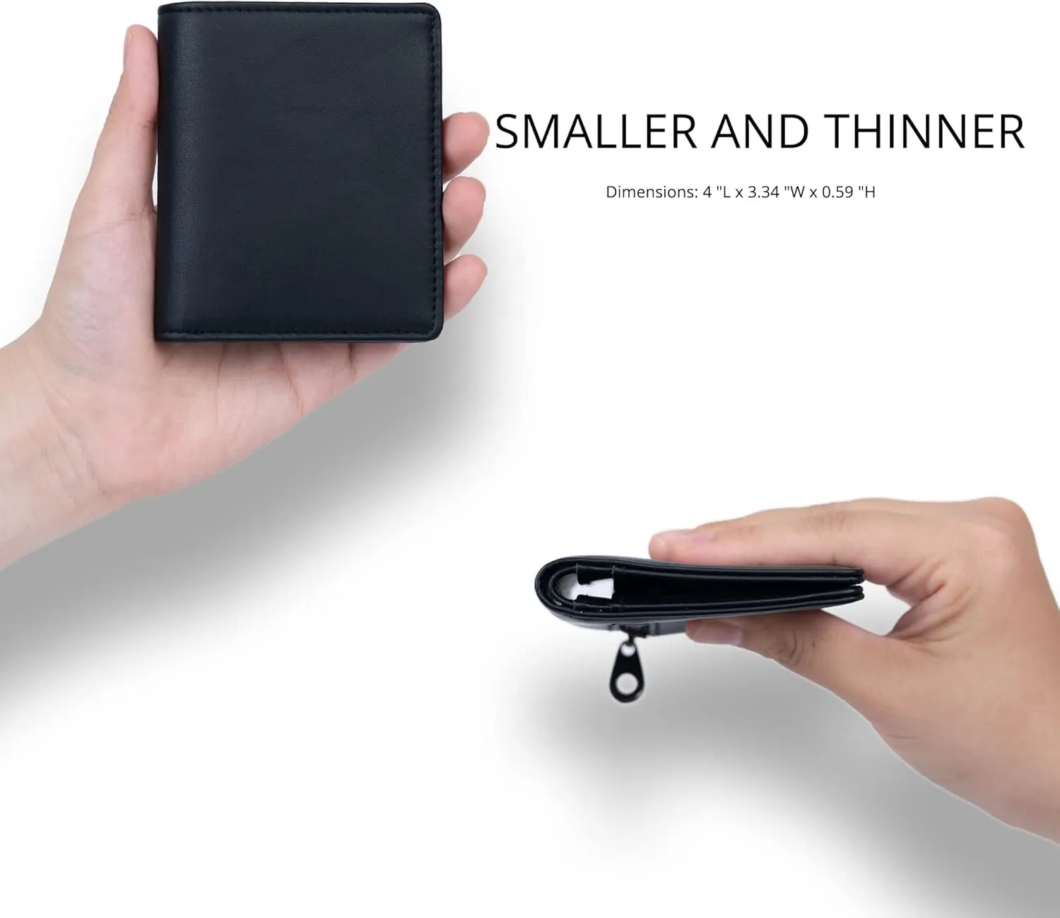 Alldaily Small RFID Wallet for Women Slim Compact Bifold Pocket Ladies Travel Mini Purse (Black)