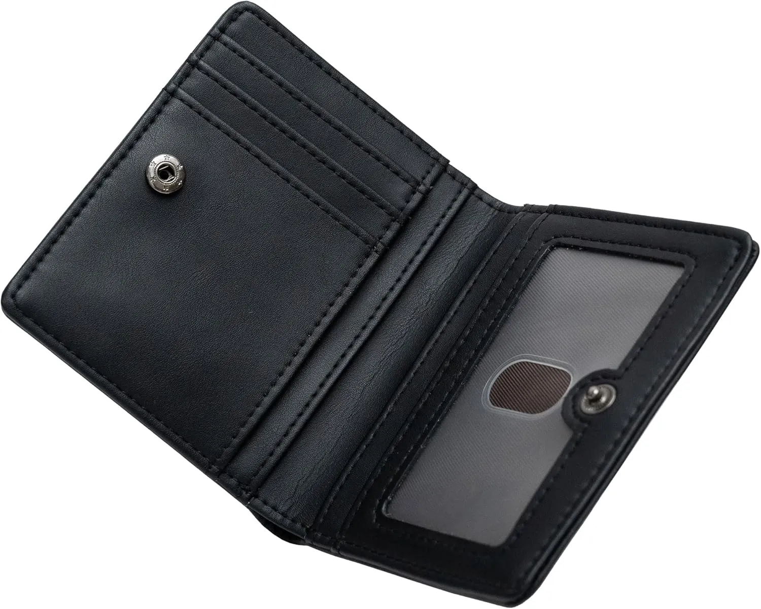 Alldaily Small RFID Wallet for Women Slim Compact Bifold Pocket Ladies Travel Mini Purse (Black)