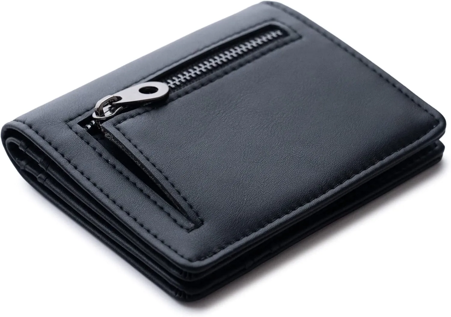 Alldaily Small RFID Wallet for Women Slim Compact Bifold Pocket Ladies Travel Mini Purse (Black)