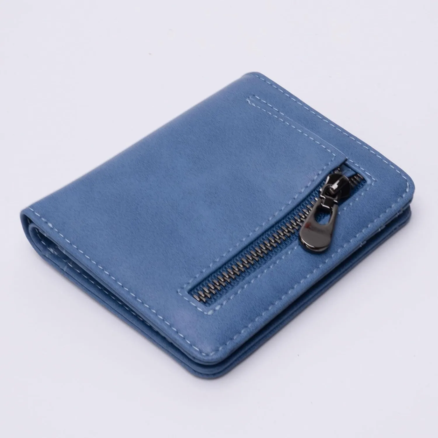 Alldaily Small RFID Wallet for Women Slim Compact Bifold Pocket Ladies Travel Mini Purse (Blue)