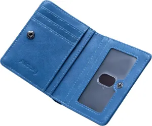 Alldaily Small RFID Wallet for Women Slim Compact Bifold Pocket Ladies Travel Mini Purse (Blue)
