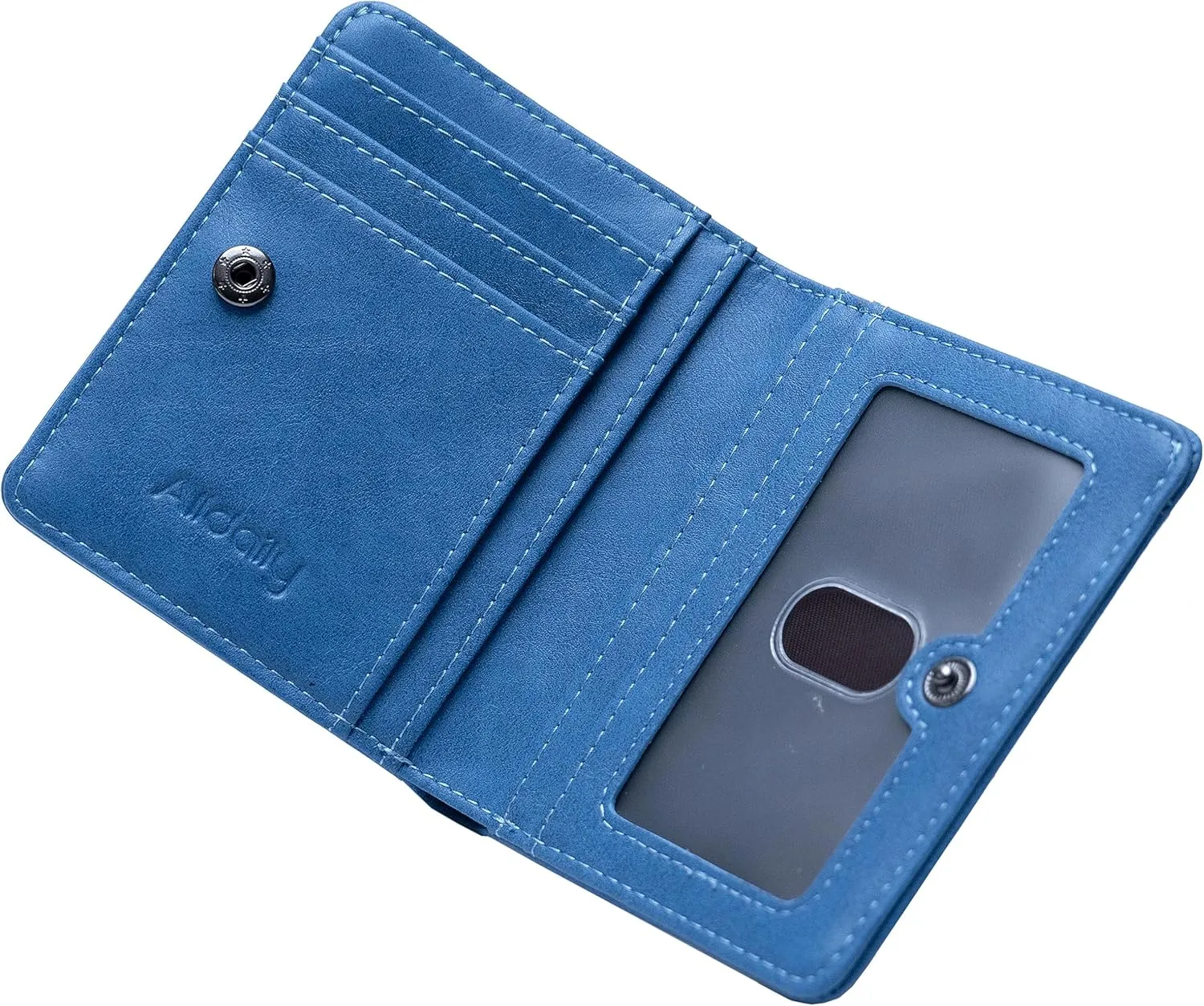 Alldaily Small RFID Wallet for Women Slim Compact Bifold Pocket Ladies Travel Mini Purse (Blue)