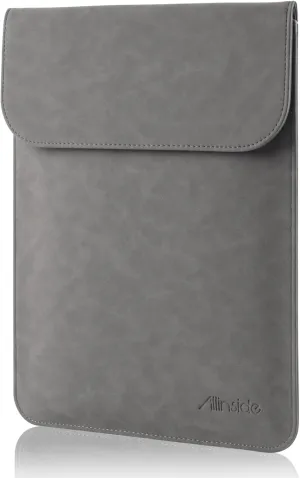 Allinside 13" Laptop Sleeve Compatible with MacBook Air 13 2018-2024 (A1932 A2179 A2337 M1) / MacBook Pro 13 2016-2024 (A2338 M1 A2251 A2289 A2159 A1989 A1706 A1708), Synthetic Leather, Gray