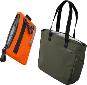 ALPAKA Metro Tote and Zip Pouch Pro-Weatherproof Build Laptop Tote Bag with Zipper Laptop & Tablet Sleeve, External Bottle Pocket, Minimalism Zipper Wallet - RFID Blocking, ID Card Holder