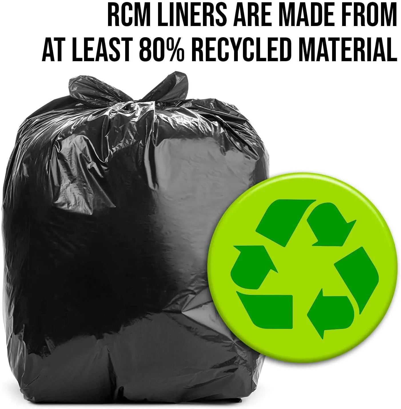 Aluf Plastics RCM-3858XXX 55-60 Gallon 2.0 MIL (eq) Black Heavy Duty Trash Can Liners - 38" x 58" - Pack of 100 - For Contractor, Industrial, Commercial