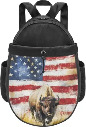 American Flag Animal Pickleball Bag Includes Fence Hook Extra Pockets Multifunctional Sports Padel Racket Bag
