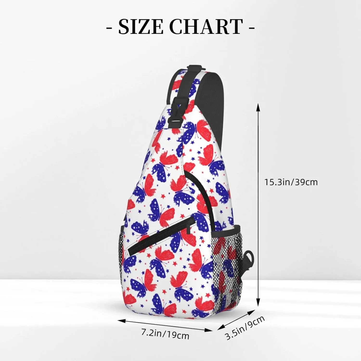 American Flag Butterfly Sling Backpack For Men Women Chest Bag Crossbody Shoulder Bag Gym Cycling Travel Hiking Daypack
