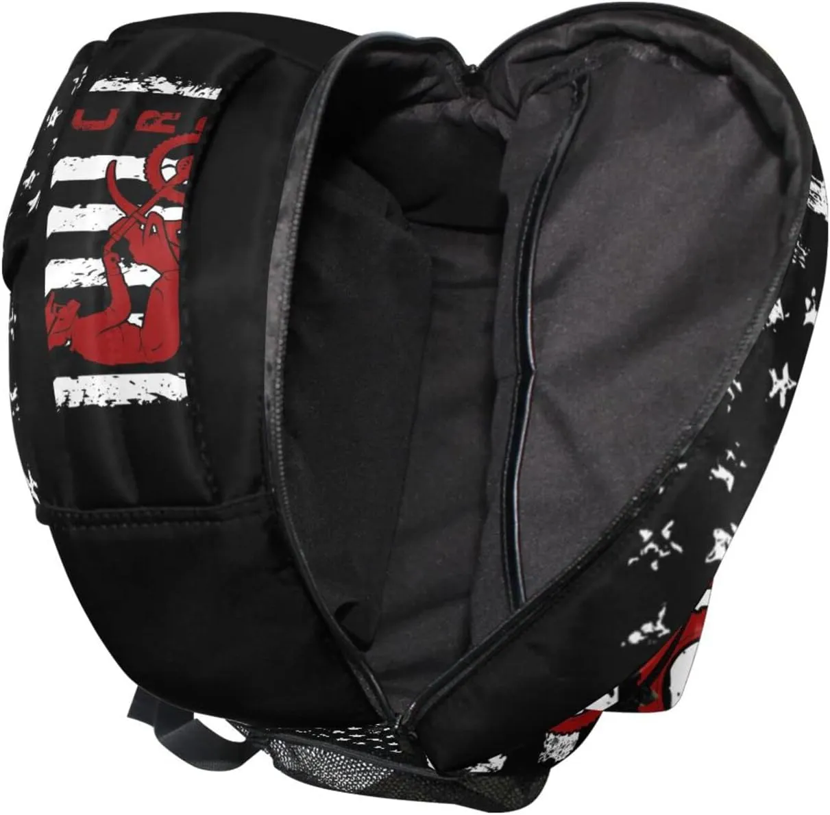 American Flag Motorcycle Backpack Dirt Bike School Bookbag College Shoulder Bag Travel Hiking Camping Daypack for Women Girls Men Boys