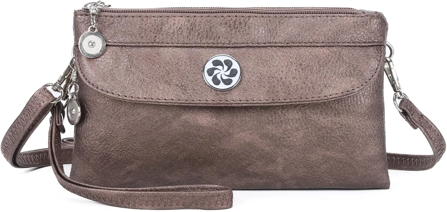 Angel Kiss Crossbody Bags Small Purses for Women Vegan Leather Cell Phone Wallet Purse with Wristlet Strap