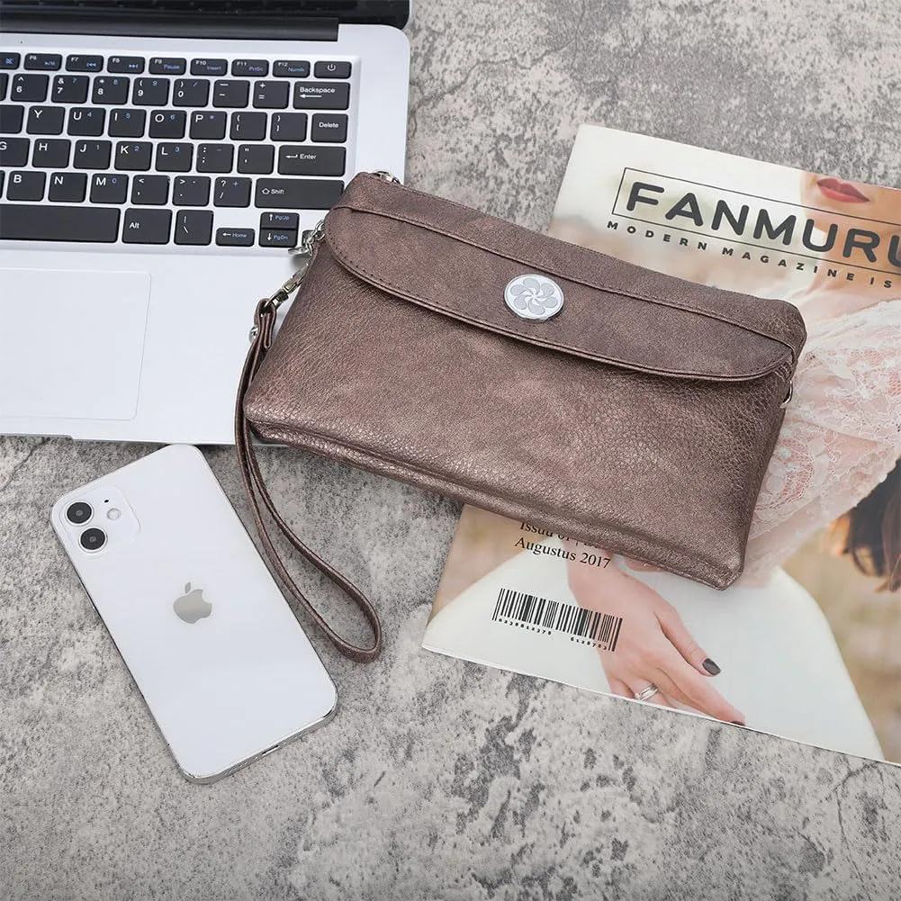 Angel Kiss Crossbody Bags Small Purses for Women Vegan Leather Cell Phone Wallet Purse with Wristlet Strap