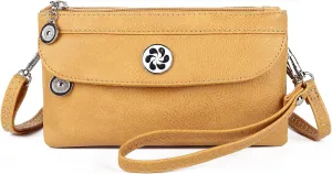 Angel Kiss Crossbody Bags Small Purses for Women Vegan Leather Cell Phone Wallet Purse with Wristlet Strap