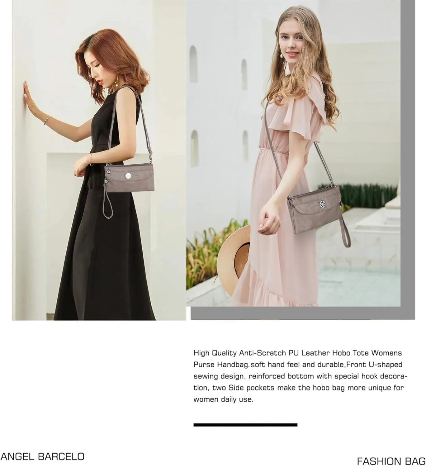 Angel Kiss Crossbody Bags Small Purses for Women Vegan Leather Cell Phone Wallet Purse with Wristlet Strap