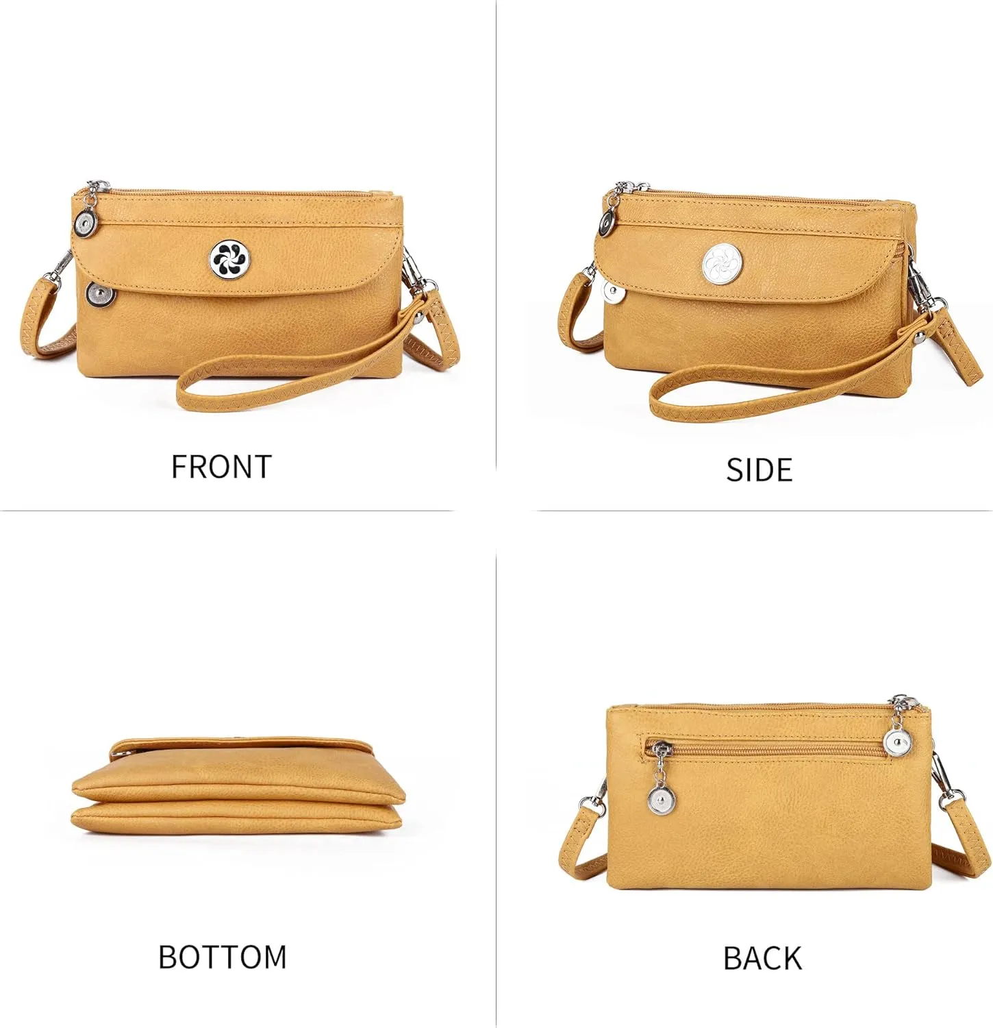 Angel Kiss Crossbody Bags Small Purses for Women Vegan Leather Cell Phone Wallet Purse with Wristlet Strap