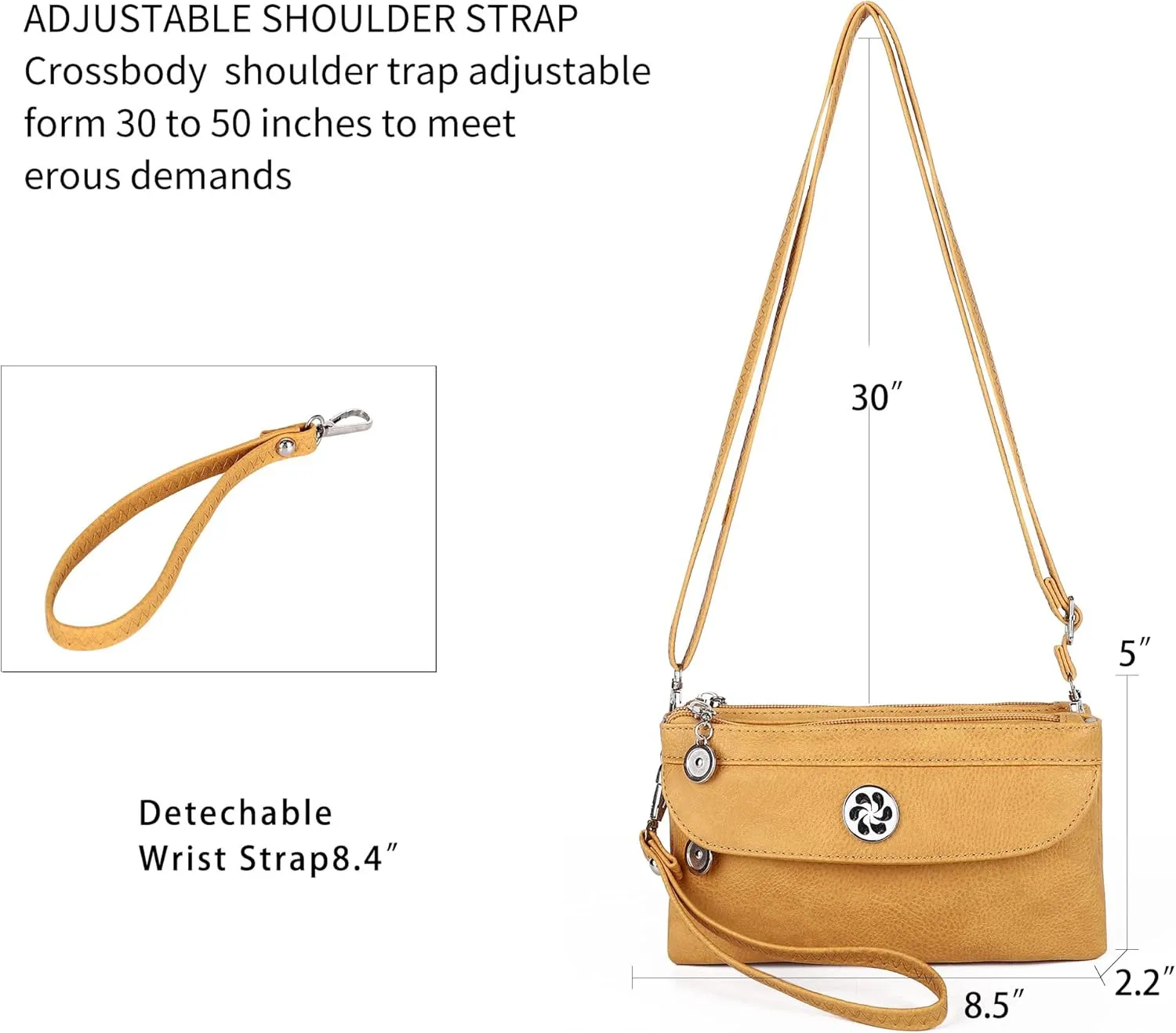 Angel Kiss Crossbody Bags Small Purses for Women Vegan Leather Cell Phone Wallet Purse with Wristlet Strap