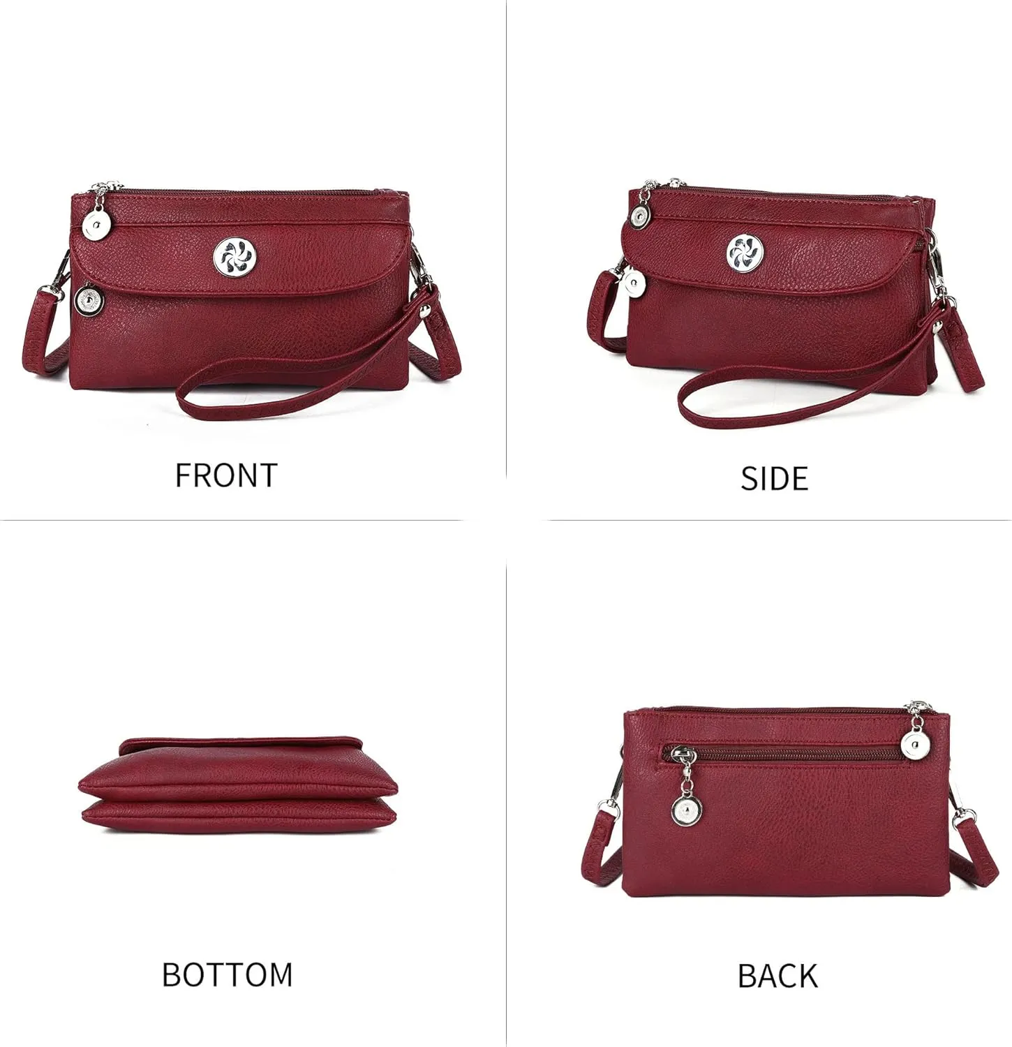 Angel Kiss Crossbody Bags Small Purses for Women Vegan Leather Cell Phone Wallet Purse with Wristlet Strap
