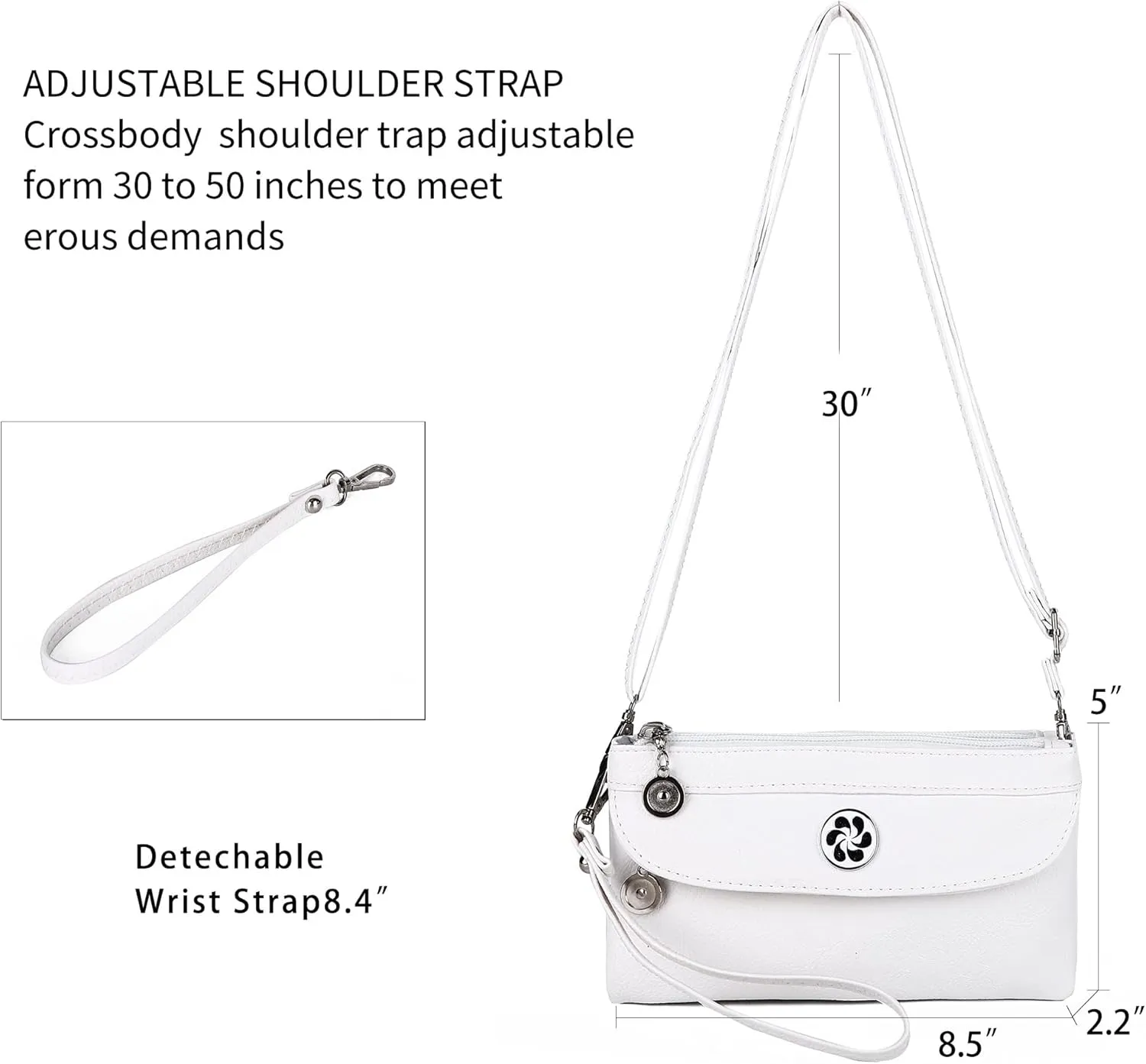 Angel Kiss Crossbody Bags Small Purses for Women Vegan Leather Cell Phone Wallet Purse with Wristlet Strap
