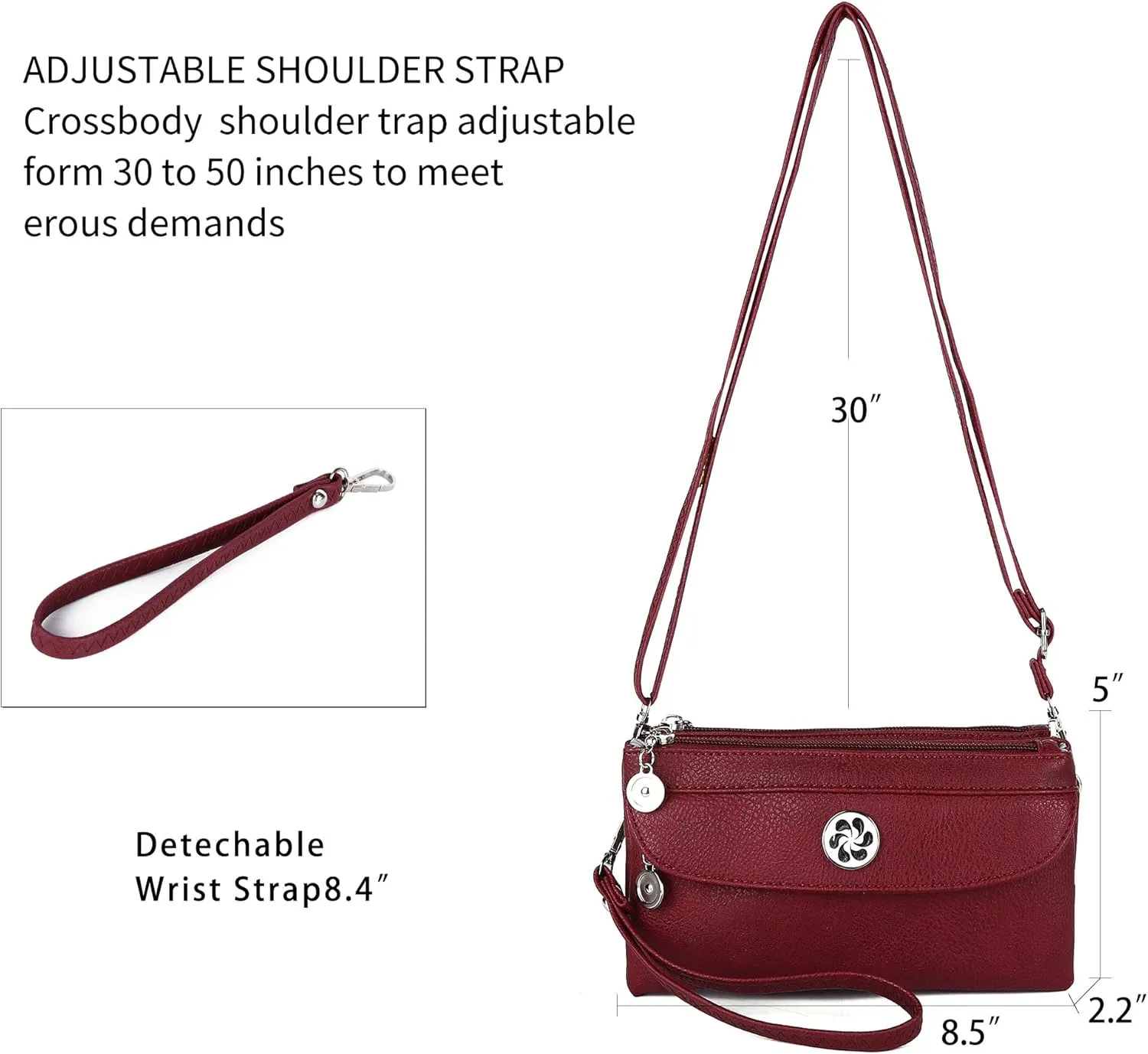 Angel Kiss Crossbody Bags Small Purses for Women Vegan Leather Cell Phone Wallet Purse with Wristlet Strap