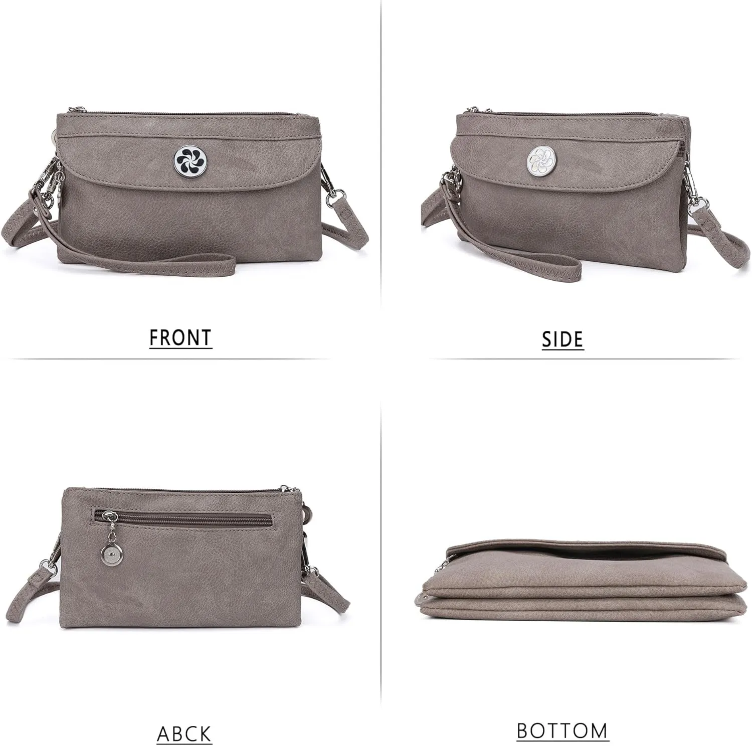 Angel Kiss Crossbody Bags Small Purses for Women Vegan Leather Cell Phone Wallet Purse with Wristlet Strap