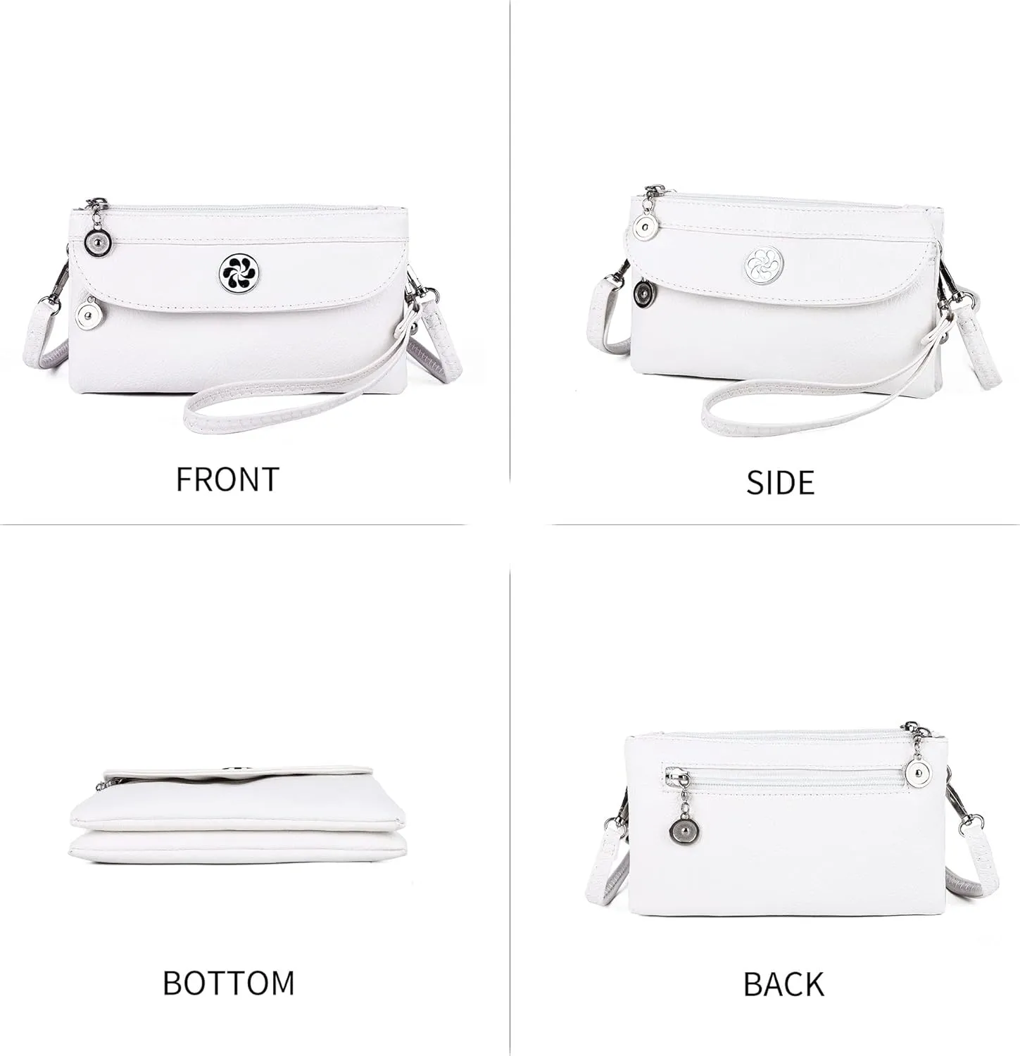 Angel Kiss Crossbody Bags Small Purses for Women Vegan Leather Cell Phone Wallet Purse with Wristlet Strap