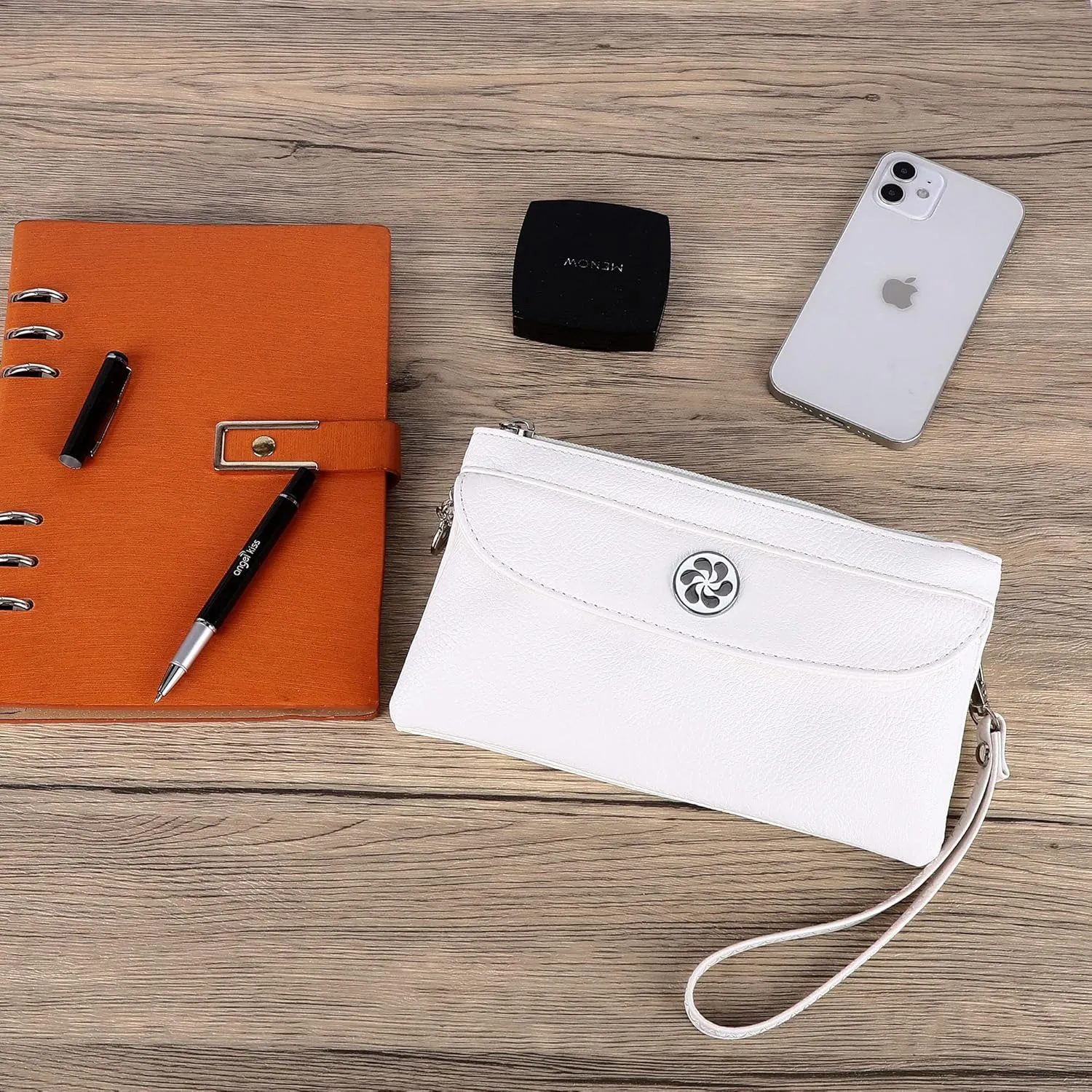 Angel Kiss Crossbody Bags Small Purses for Women Vegan Leather Cell Phone Wallet Purse with Wristlet Strap