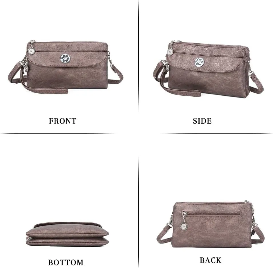 Angel Kiss Crossbody Bags Small Purses for Women Vegan Leather Cell Phone Wallet Purse with Wristlet Strap