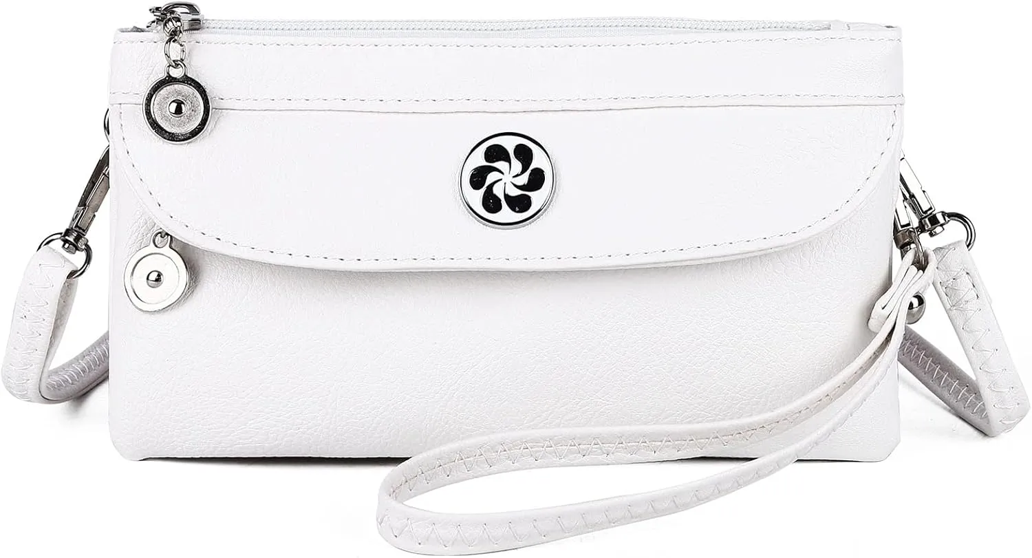 Angel Kiss Crossbody Bags Small Purses for Women Vegan Leather Cell Phone Wallet Purse with Wristlet Strap