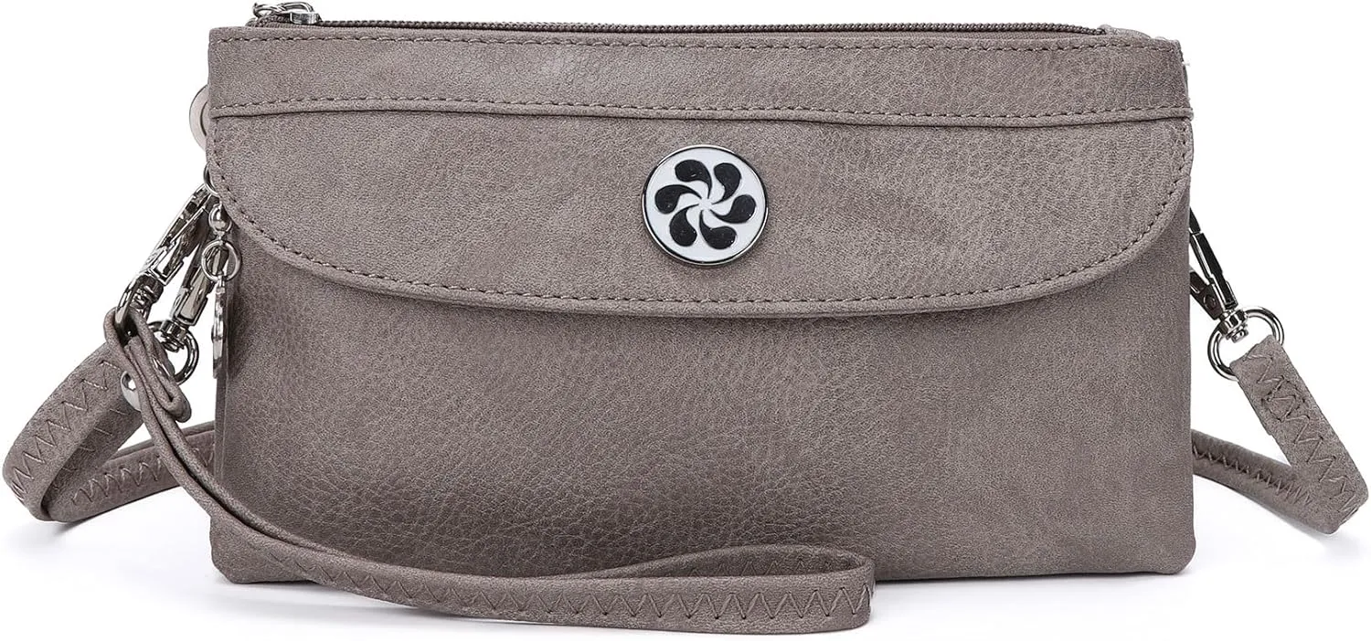 Angel Kiss Crossbody Bags Small Purses for Women Vegan Leather Cell Phone Wallet Purse with Wristlet Strap