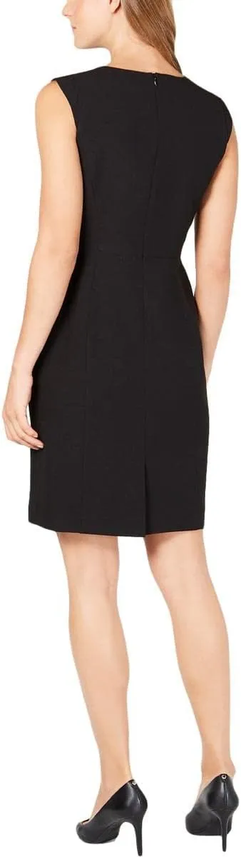 Anne Klein Womens Round Neck Cocktail Sheath Dress