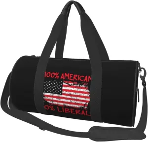 Anti Liberal Democrat Zero Percent Liberal Duffel Bag Gym Bag Travel Sports Tote Large Foldable Beach Swim Yoga7