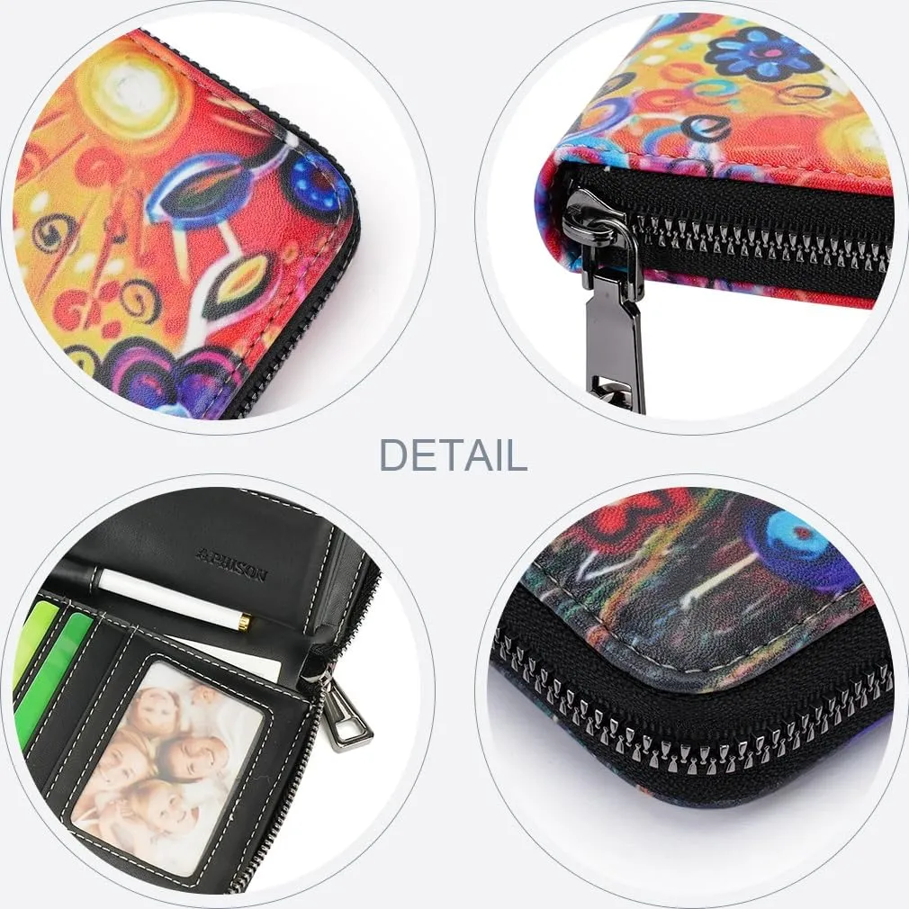 APHISON Wallet Women Large Capacity Clutch Purse For Ladies Card Holder RFID Wristlet Phone Zipper Coin Travel Pocket