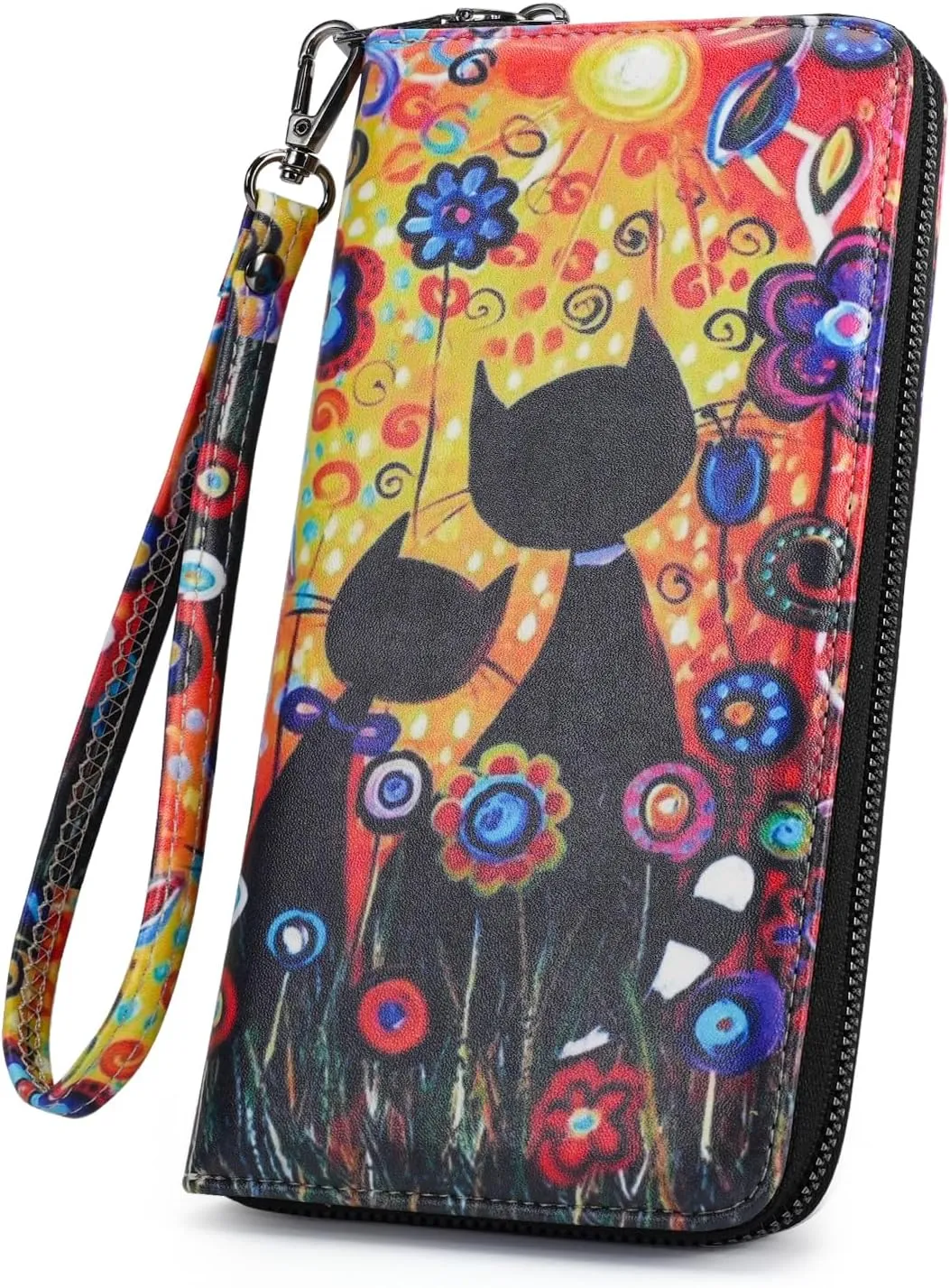 APHISON Wallet Women Large Capacity Clutch Purse For Ladies Card Holder RFID Wristlet Phone Zipper Coin Travel Pocket