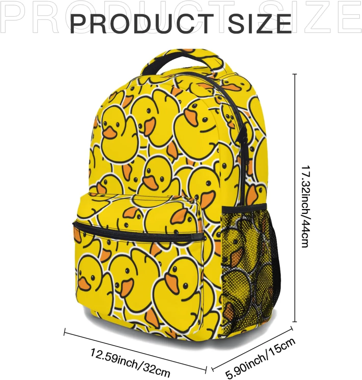 aportt Yellow Duck Kids Backpack for School Casual Daypack Backpacks Cute Ducky Lightweight Book Bag Ducks Pattern Shoulder Bag for Boys Girls Students Travel Camping Outdoor