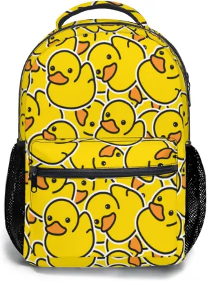 aportt Yellow Duck Kids Backpack for School Casual Daypack Backpacks Cute Ducky Lightweight Book Bag Ducks Pattern Shoulder Bag for Boys Girls Students Travel Camping Outdoor