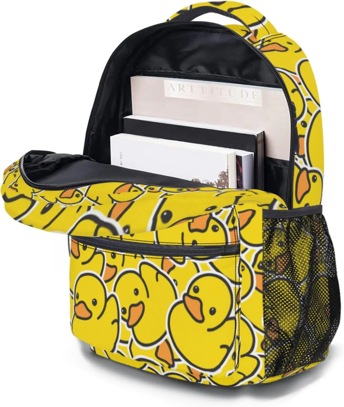 aportt Yellow Duck Kids Backpack for School Casual Daypack Backpacks Cute Ducky Lightweight Book Bag Ducks Pattern Shoulder Bag for Boys Girls Students Travel Camping Outdoor