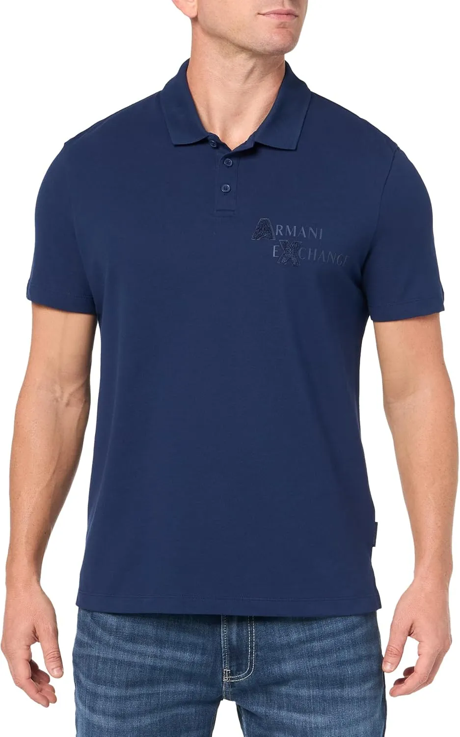 Armani Exchange Men's Regular Fit Sponge Logo Polo