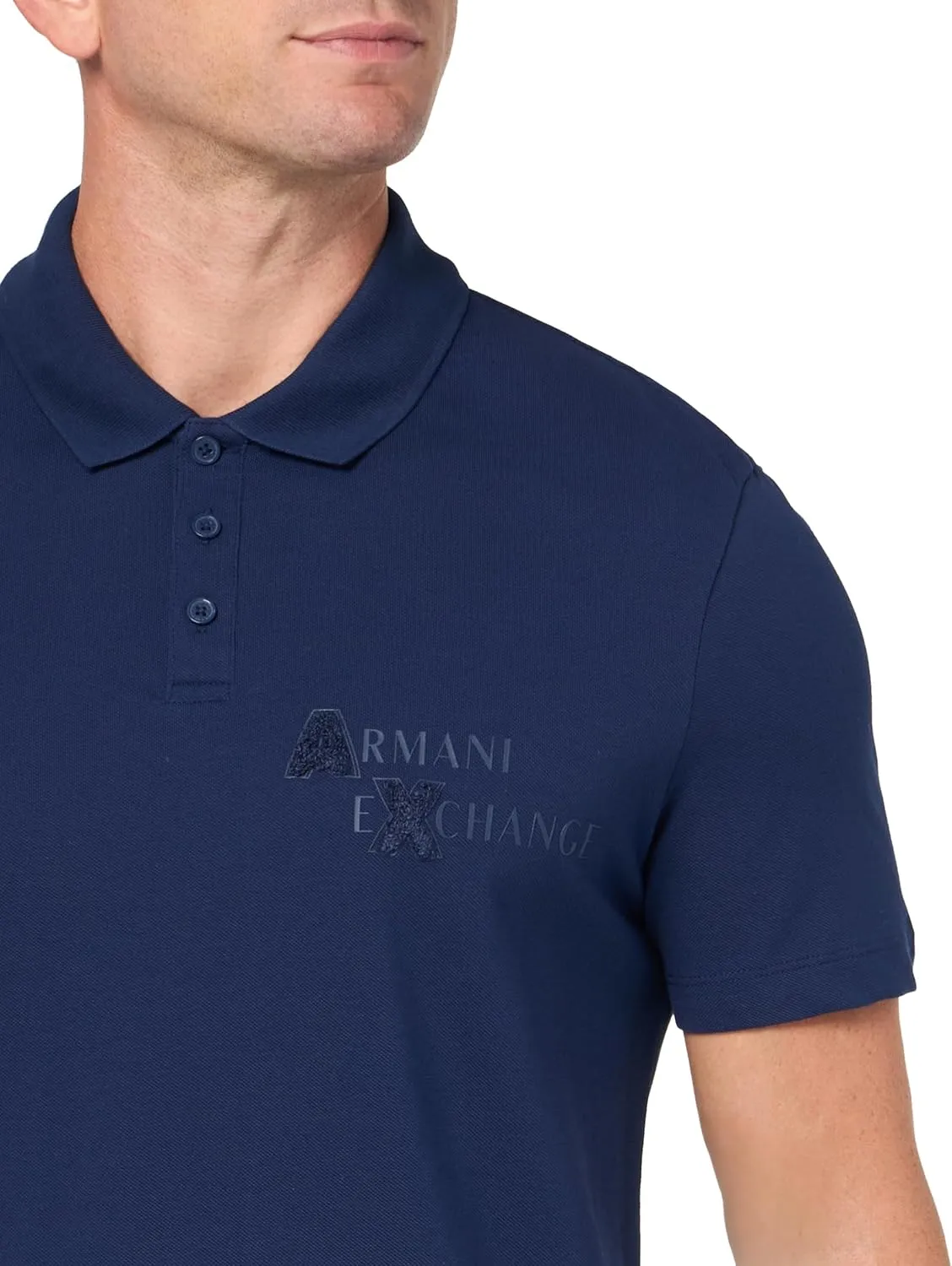 Armani Exchange Men's Regular Fit Sponge Logo Polo