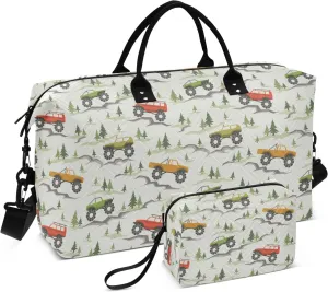 Aslsiy Travel Duffel Bags for Women Road Cars Pines Stones Sport Duffel Bag Weekender Bag Gym Bag with Toiletry Bag Carry on Overnight Bag